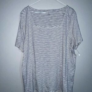 Talbots Women’s Black White Striped Top 2X NWOT